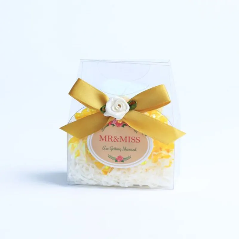 

DIY wedding chocolate candy box new 7x3.7x8cm clear pvc box bule /yellow /purple /pink /red color Creative transparent plastic