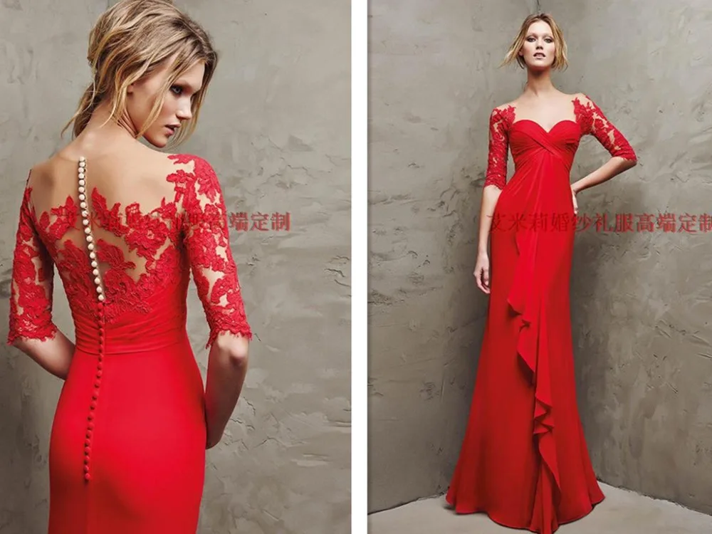 Вечерние платья для выпускного вечера, новое соблазнительное красное шифоновое длинное вечернее платье на пуговицах, 2015 вечернее платье the hyun red bride x 8642 2015