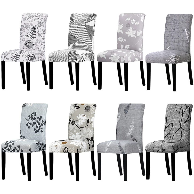 Растягивающийся серый чехол для стула универсальный размер Чехлы большие