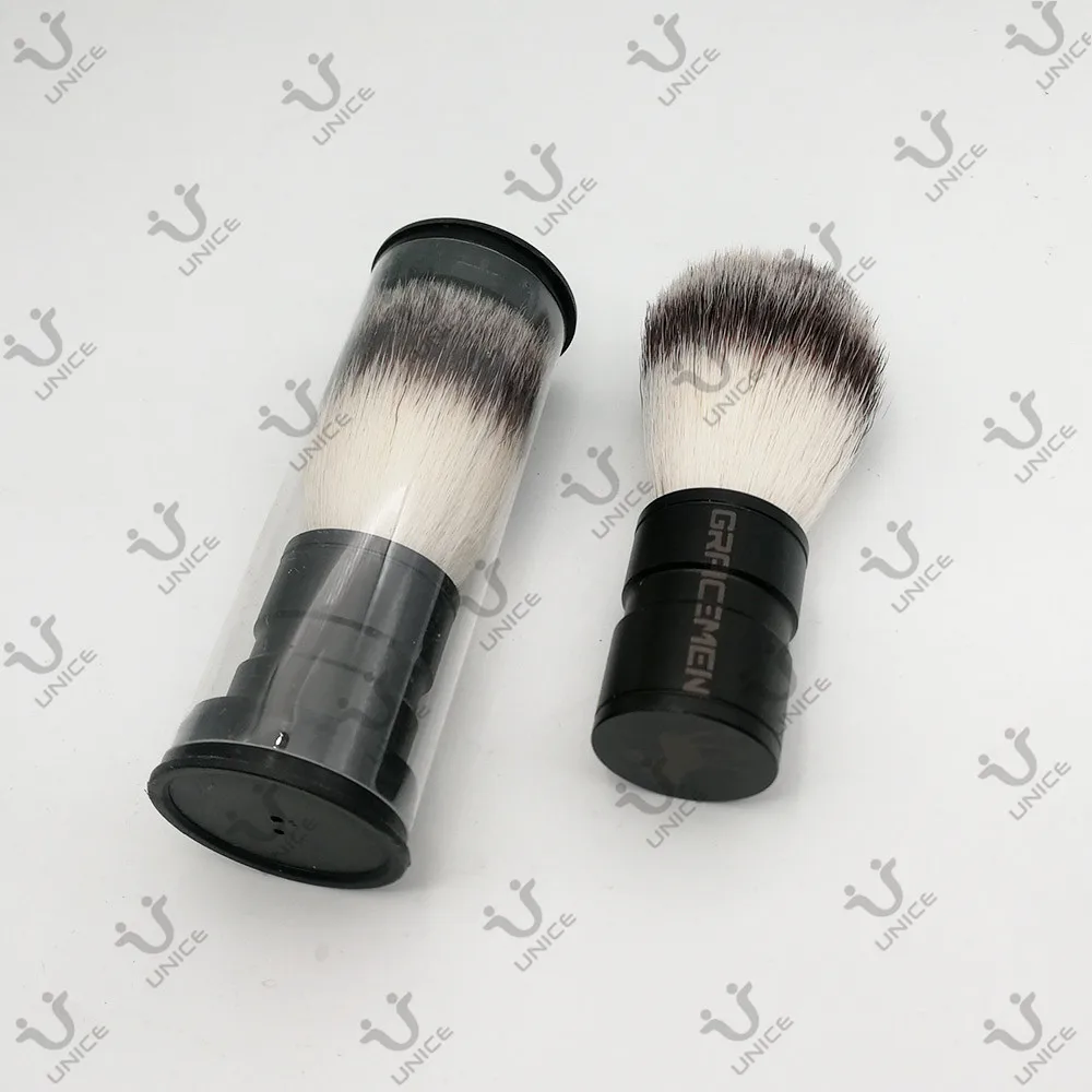 MOQ 100 шт. индивидуальный логотип черная металлическая ручка Кисть для бритья в