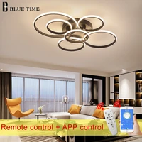 led chandeliers for living room dining room bedroom home lighting fixtures circle rings led chandeliers black white frame app rc