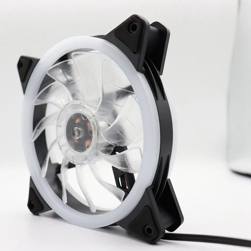 

12CM Fan Water-Cooled Colorful, Silent, Dual-Aperture, Large 4Pin Power Interface, Support Multiple Fans in Series Gules