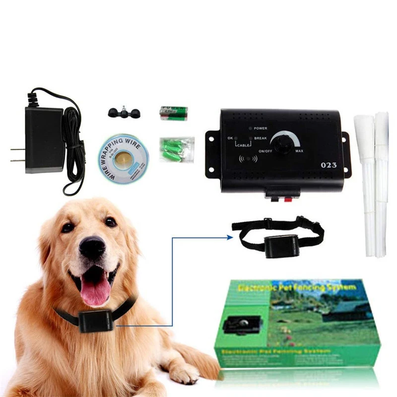

Safety Pet Dog Electronic Fence Pet Wireless Trainer Bark Arrest Training Collar Buried Electric Dog Fence Containment System