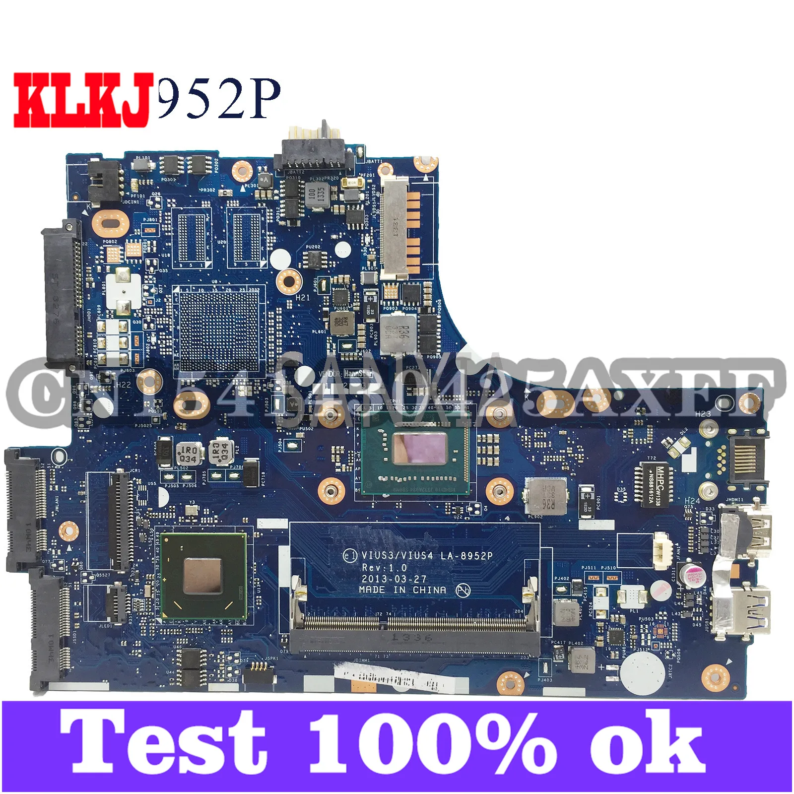 KLKJ LA 8952P материнская плата для ноутбука Lenovo S400 оригинальная I3 3217U|Материнские