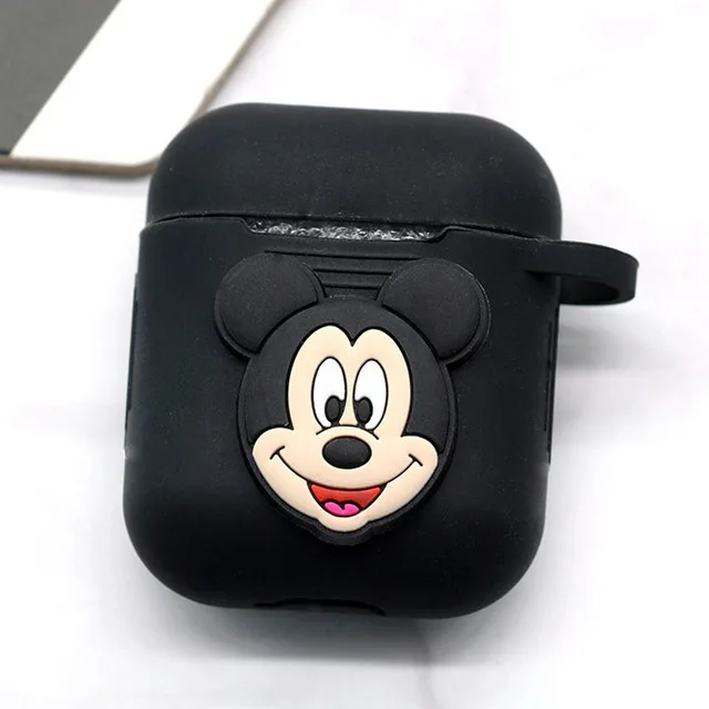 Популярный мультяшный беспроводной Чехол для наушников для Apple AirPods, силиконовый чехол для зарядки наушников s для Airpods 2, защитный чехол - Цвет: blackmicky
