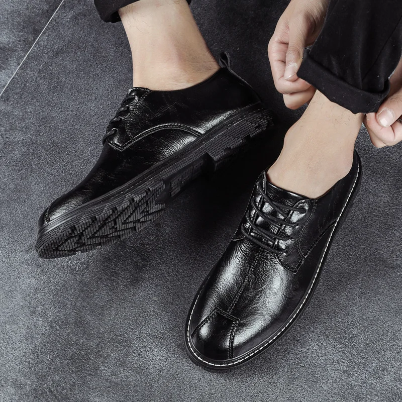 

Classic Mens Brogue Oxfords Dress Shoes Genuine Cow Leather Brown Superfine Fiber Lace Up Male Formal Footwear Wedding*A3002