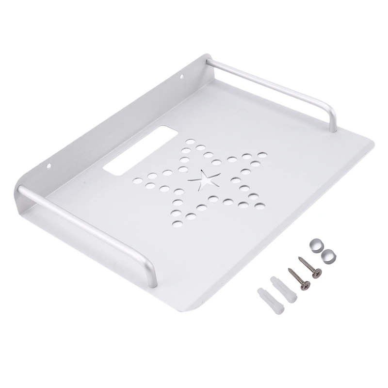 

TV Box Router Set-top Boxes Mini PC DVD Player Single-layer Space Aluminum Wall Mount Storage Shelf Bracket Holder Stand Rack