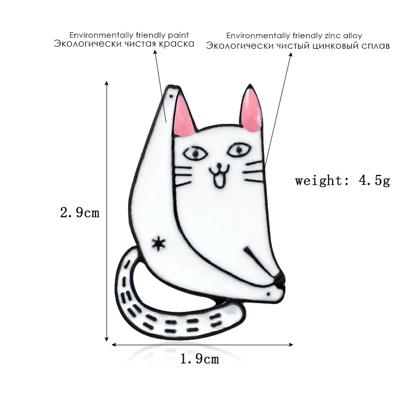 Японские значки Милые Броши кошки для женщин простые забавные заколки с