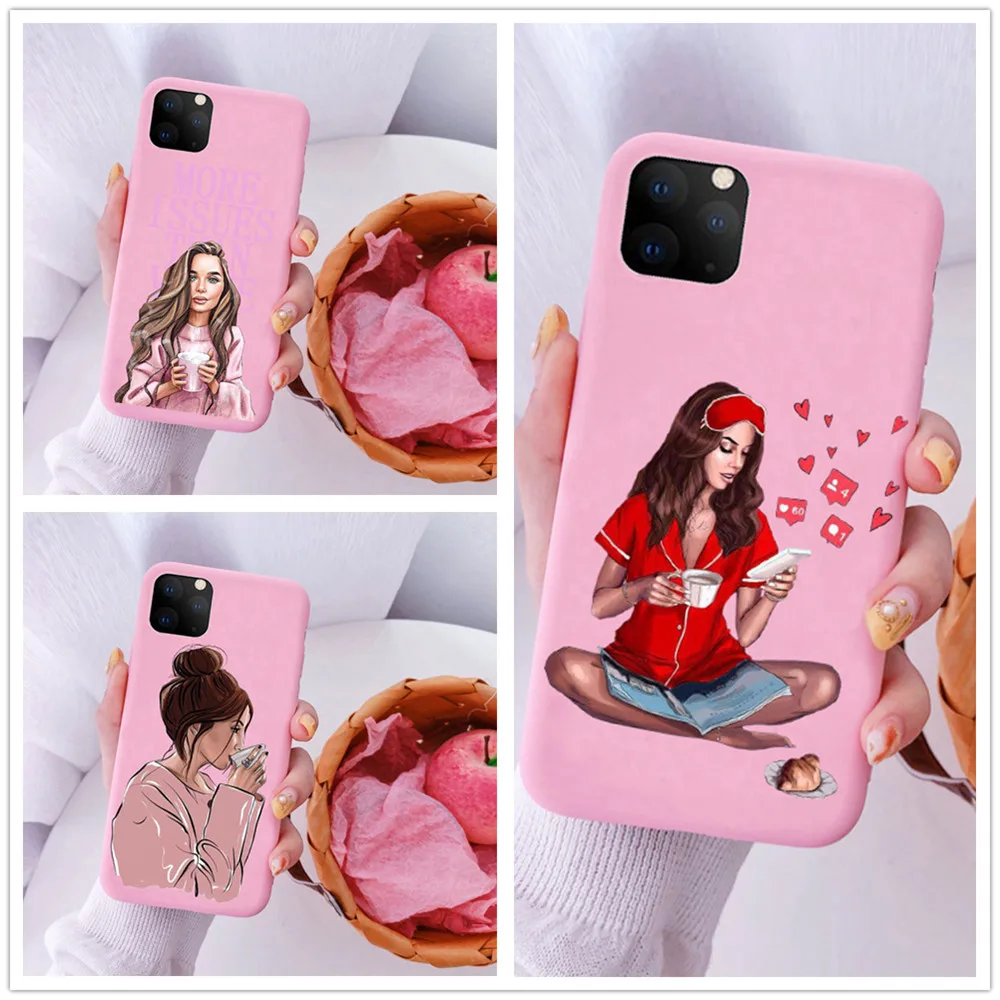 Модный матовый Мягкий силиконовый чехол для телефона с черными и коричневыми