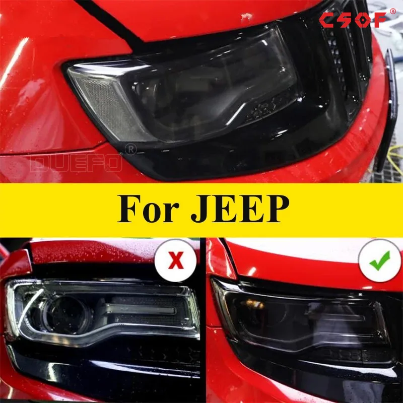 

For Jeep Compass Grand Cherokee Wrangler Renegade TPU Transparent Black Film Car Headlight Protective Film Car Sticker