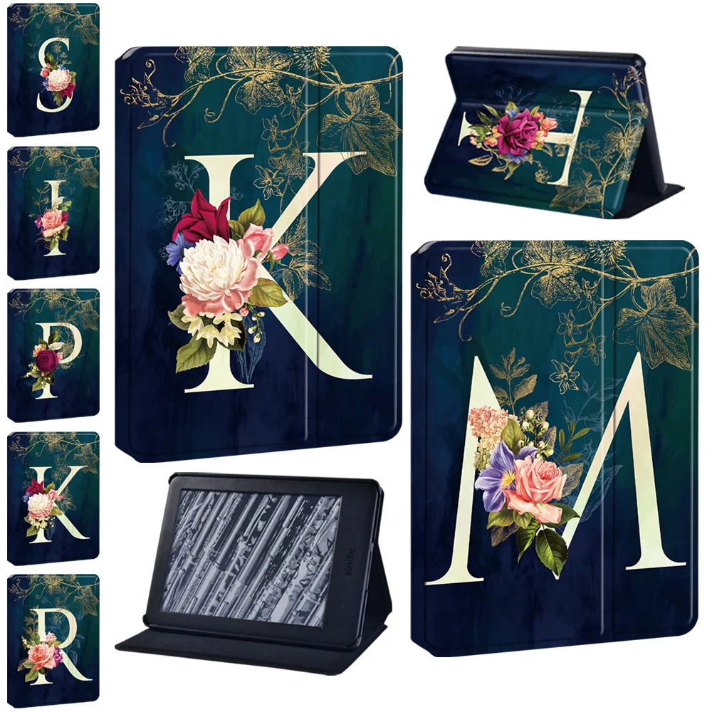 

Tablet Case for Paperwhite 1 5th/2 6th/3 7th/4 10th/Kindle 10th/Kindle 8th Leather Letter Print Pattern Folding Stand Cover