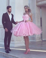 pink homecoming dresses a line sweetheart knee length tulle lace beaded elegant cocktail dresses