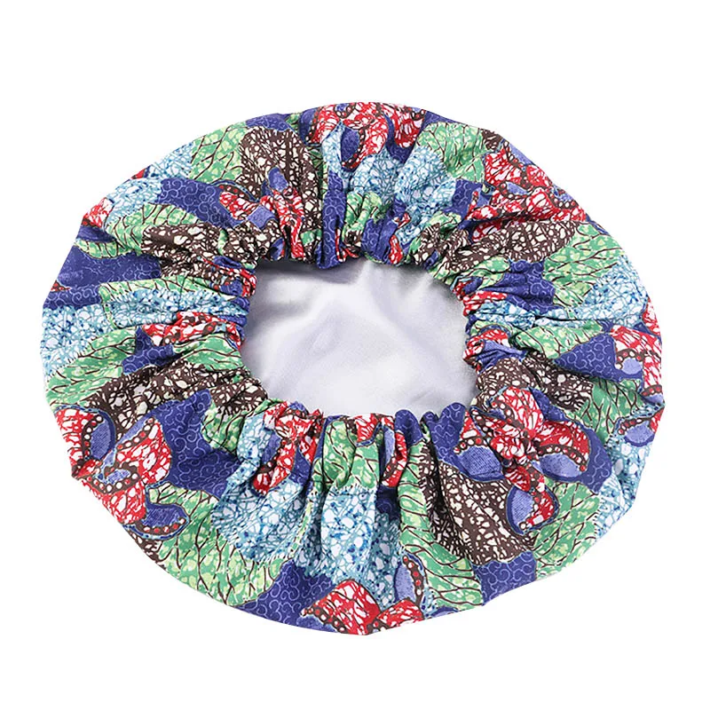 Women Night Sleep Cap African Pattern Ankara Print Bonnet Satin Lining Soft Extra Large Head Wear Ladies Headwrap Hair Care Hat |