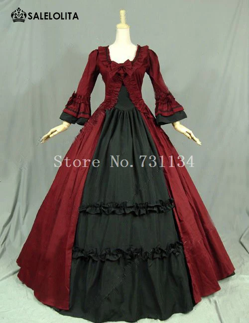 Gothic Renaissance Victorian Steampunk Dress Gown Red Victorian Halloween Party Dress For Women Customized