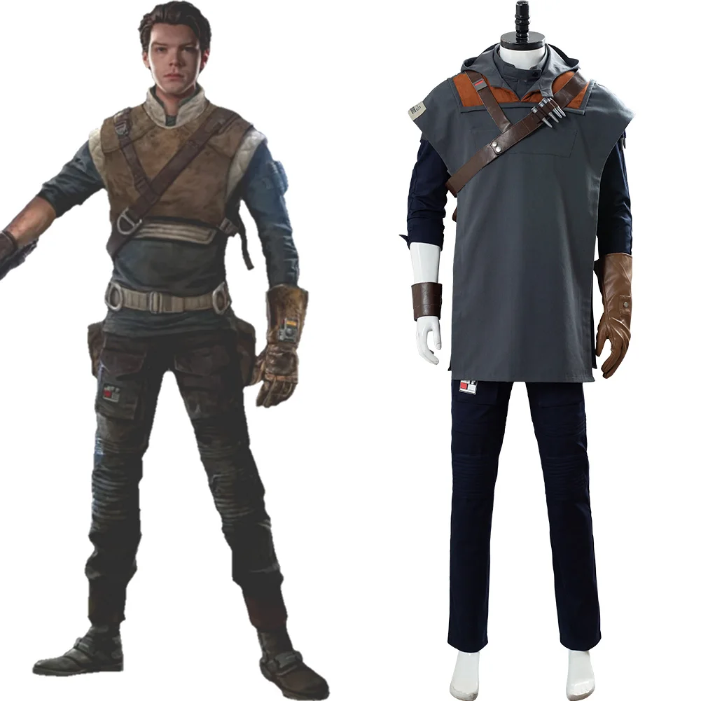 

(In Stock) Star Cosplay Wars Jedi Fallen Order Cosplay Cal Kestis Costume Outfit Uniform Halloween Suit Men Christmas Gift