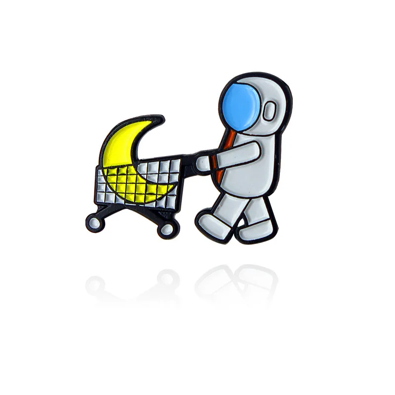 

To the Space Enamel Pin Custom Astronaut Space Ship Rocket UFO Brooch Badge for Bag Lapel Pin Jewelry Gift for Kids