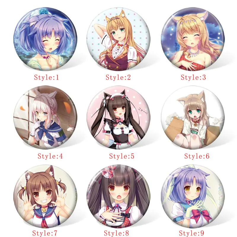 58 мм Nekopara аниме значок косплея Мультяшные Броши коллекция булавок сумки Значки