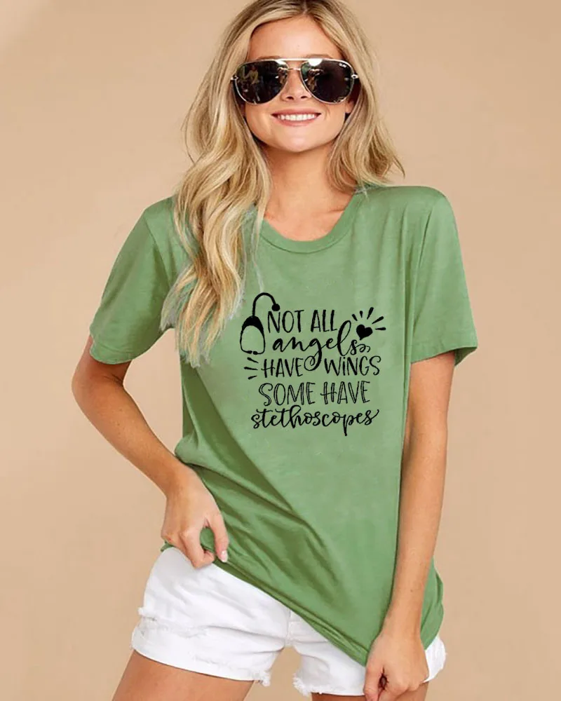 Забавная женская футболка с рисунком ангелов и крыльев Летние повседневные топы