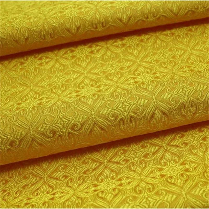 

Однотонная Золотая жаккардовая шелковая жаккардовая ткань, одежда в буддистском стиле, одежда чонсам, ткань для платья, куртки, ткань «сдел...