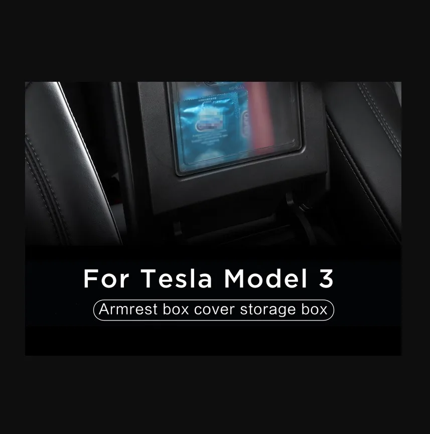 

1pc Car Console Organizer Armrest Hidden Storage Box Central Control Privacy Storage Box Organizer For Tesla Model 3 Y 2016-2021