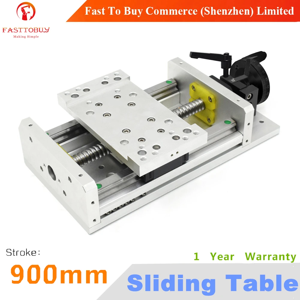 

Stroke 900mm C7 CNC Sliding Table Lead Screw 1605 Manual Operation Linear Guides Repositioning Resolution 0.02mm for CNC Machine