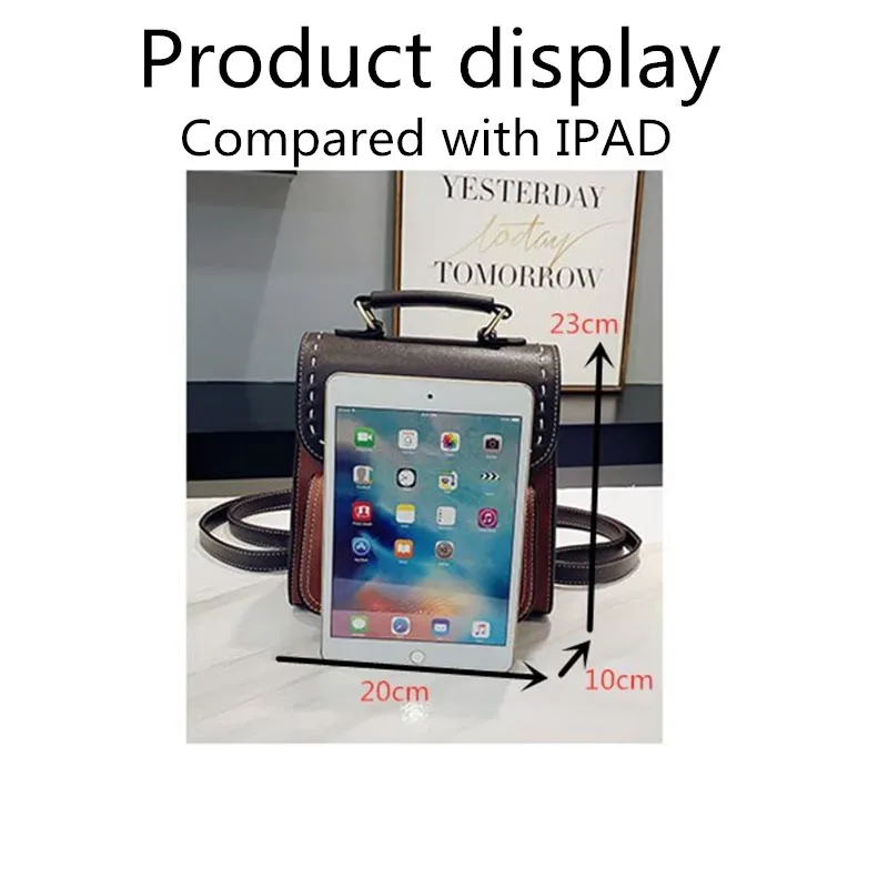 LISM 2019 new contrast color retro backpack female wild England pu leather student small simple casual tide package | Багаж и сумки