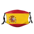 Маска для лица для взрослых с флагом Испании, моющаяся маска для рта с узором, защита от пыли, маска для рта с фильтрами