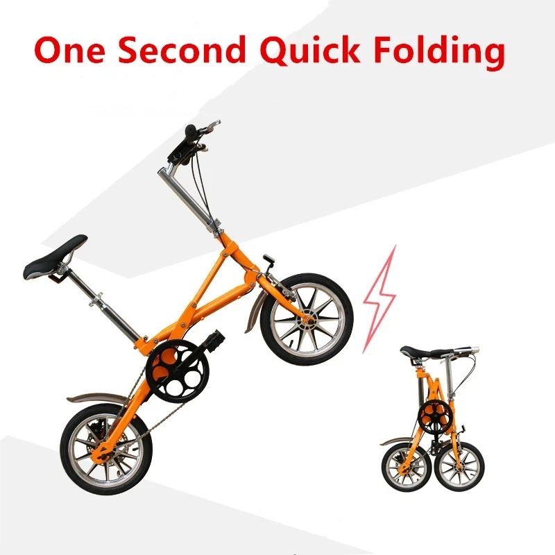 

16 Inch Foldable Bike Single Speed Variable Speeds Adult Portable Mini Bike Aluminum Alloy Frame Daily Commuter Vehicle
