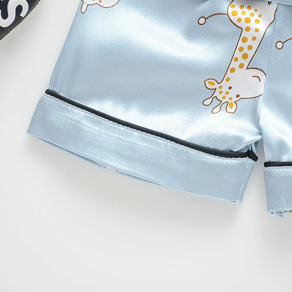 Детские повседневные пижамы комплект одежды для мальчиков и девочек мультяшная