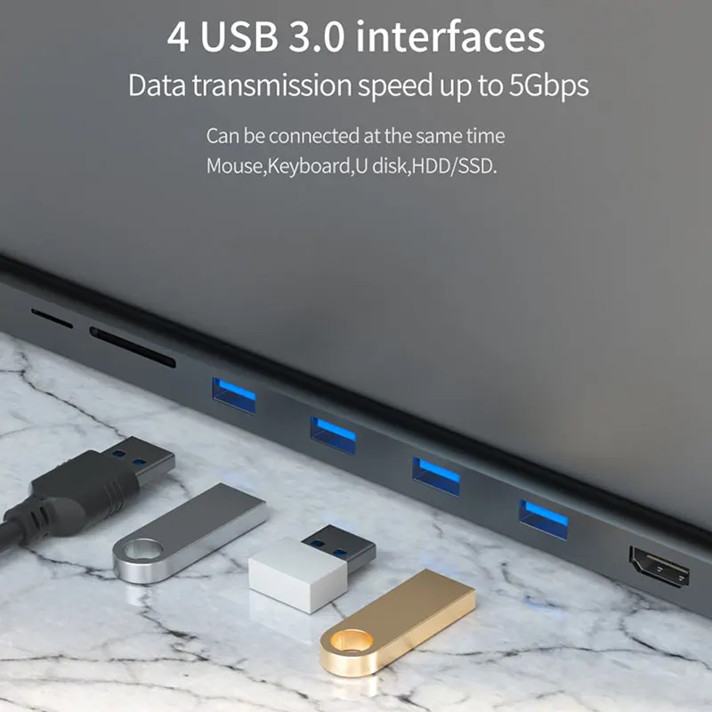 Док станция USB 3 0 все в одном type C к Мульти HDMI адаптер для MacBook Pro 13 Air 1 разветвитель