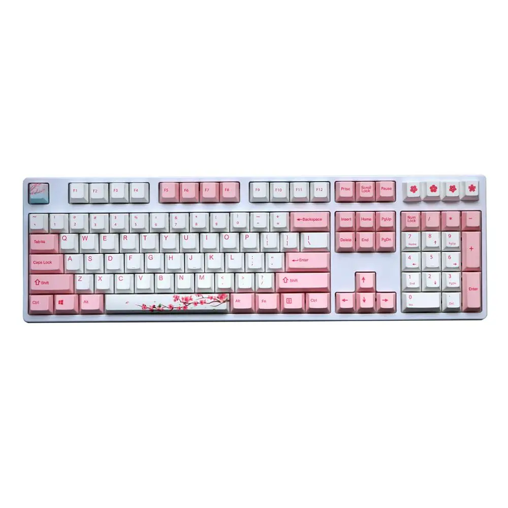 

Sakura 108 keys dye sublimated pbt keycap for mechanical keyboard Cherry Filco Ducky keycap Cherry profile Sell only keycaps