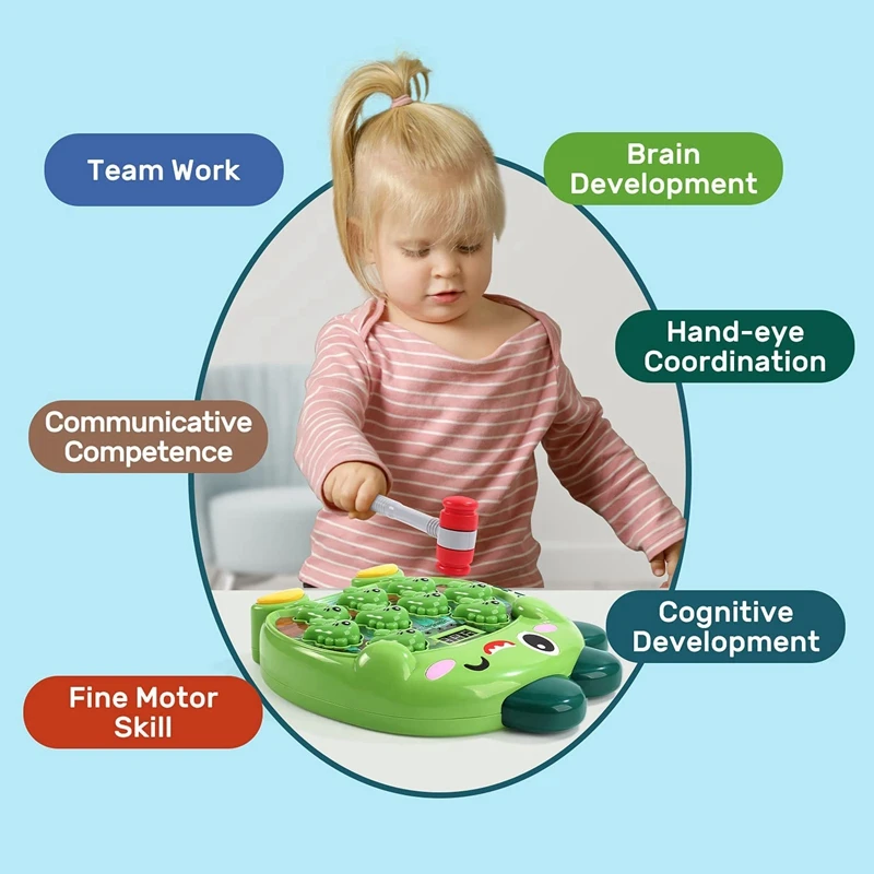 

Interactive Whack a Dinosaur Game Hammering Pounding Toys with Hammers, with Sound Light Toy Fun Gift for Kids