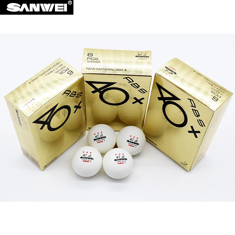 60 шариков SANWEI Gold 3 Star / ABS PRO пластик 40 + мячи для настольного тенниса одобренные ITTF