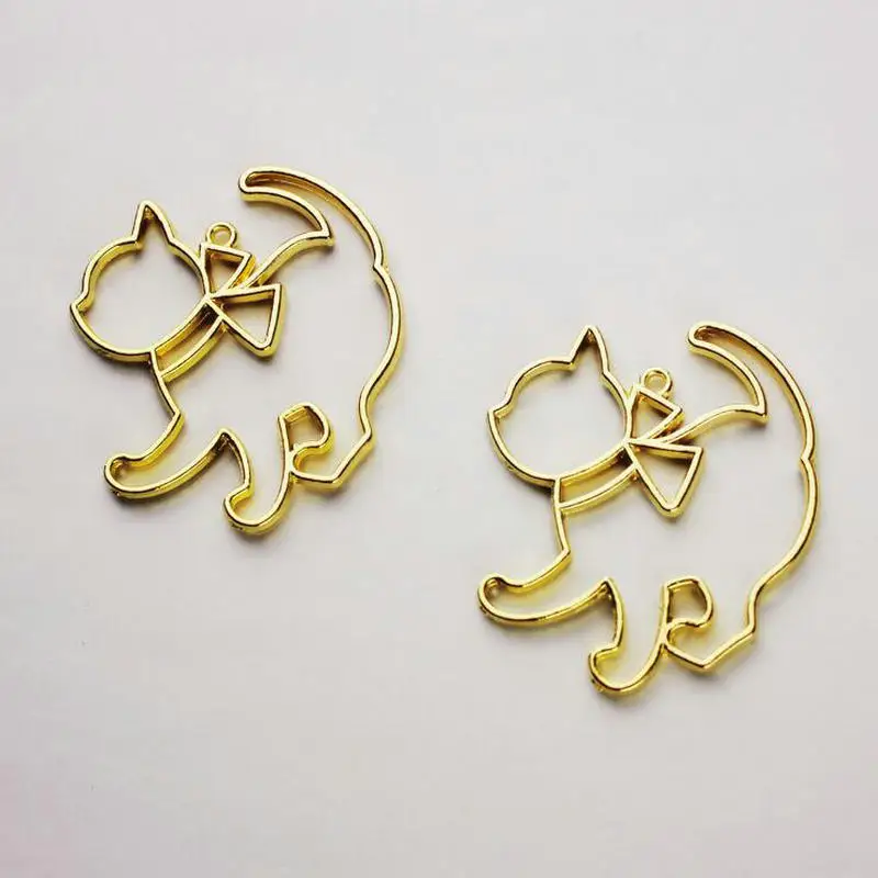 5 шт. милый кот ободок металлический каркас Ювелирная фурнитура Подвеска