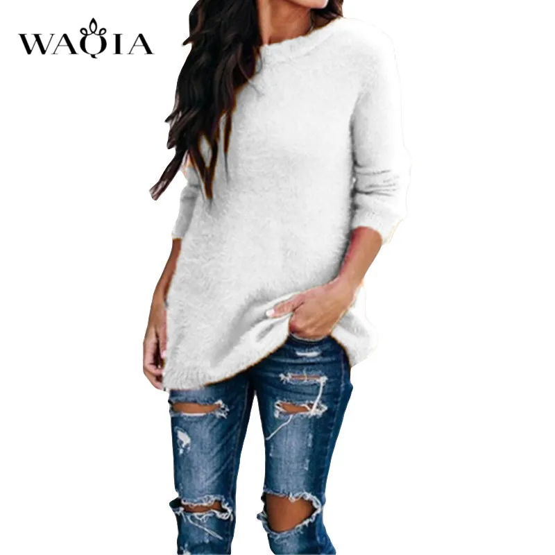 Casual Knitted Sweater Women Streetwear O Neck Long Sleeve Pullovers Loose Solid Coat 2019 Autumn Winter Fashion Women's | Женская