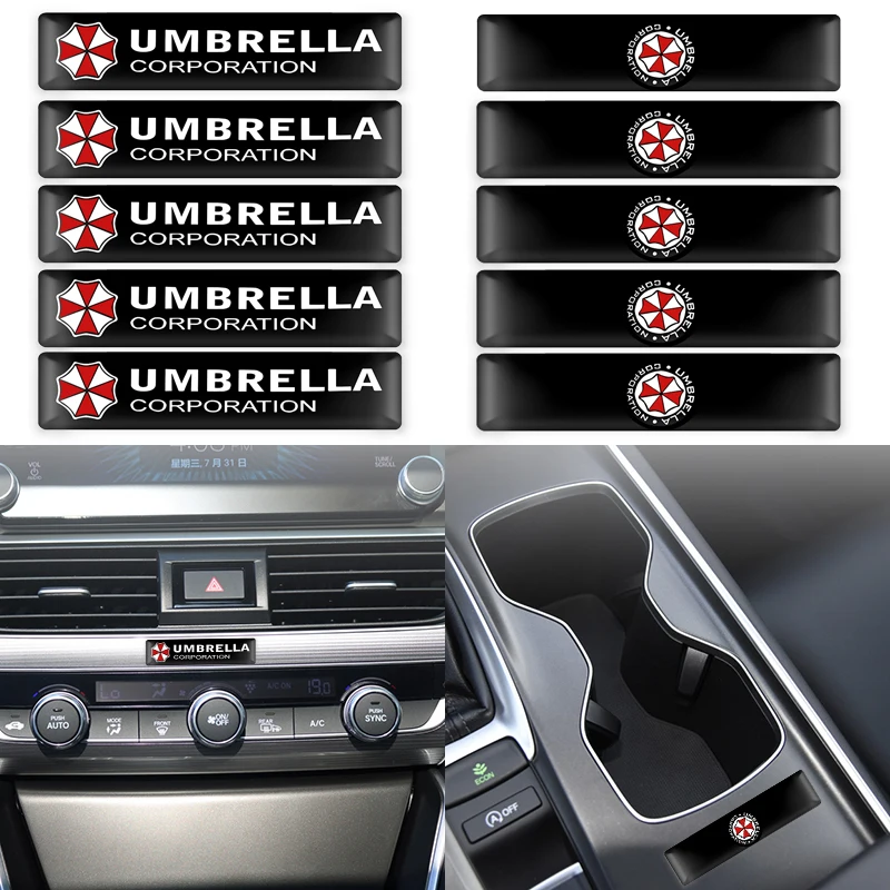 10 шт. стильные 3D эпоксидные украшения для автомобиля Umbrella corporation наклейка с