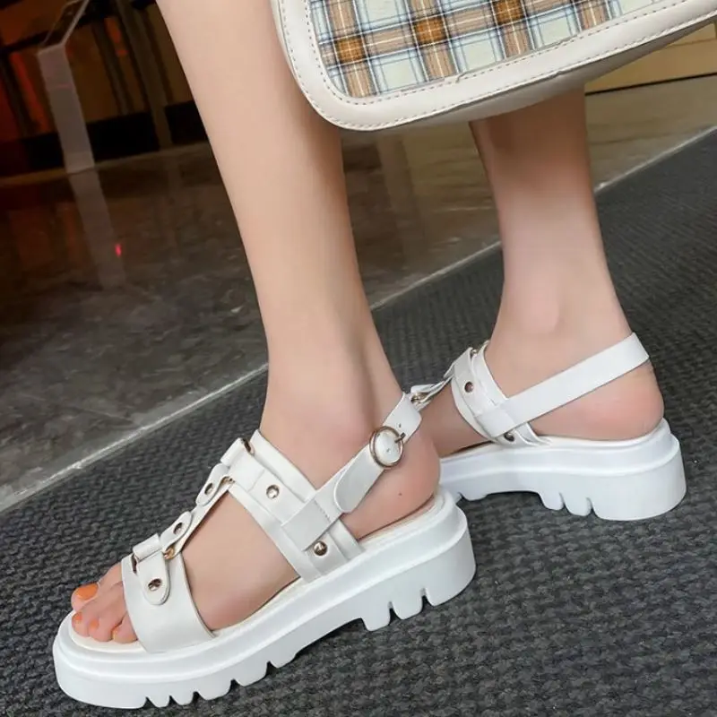 

Coolcept Sandals Women Cow Leather Rivets Shoes For Women Platform Fashion Women Summer Sandals Vacation Footwear Size 34-41