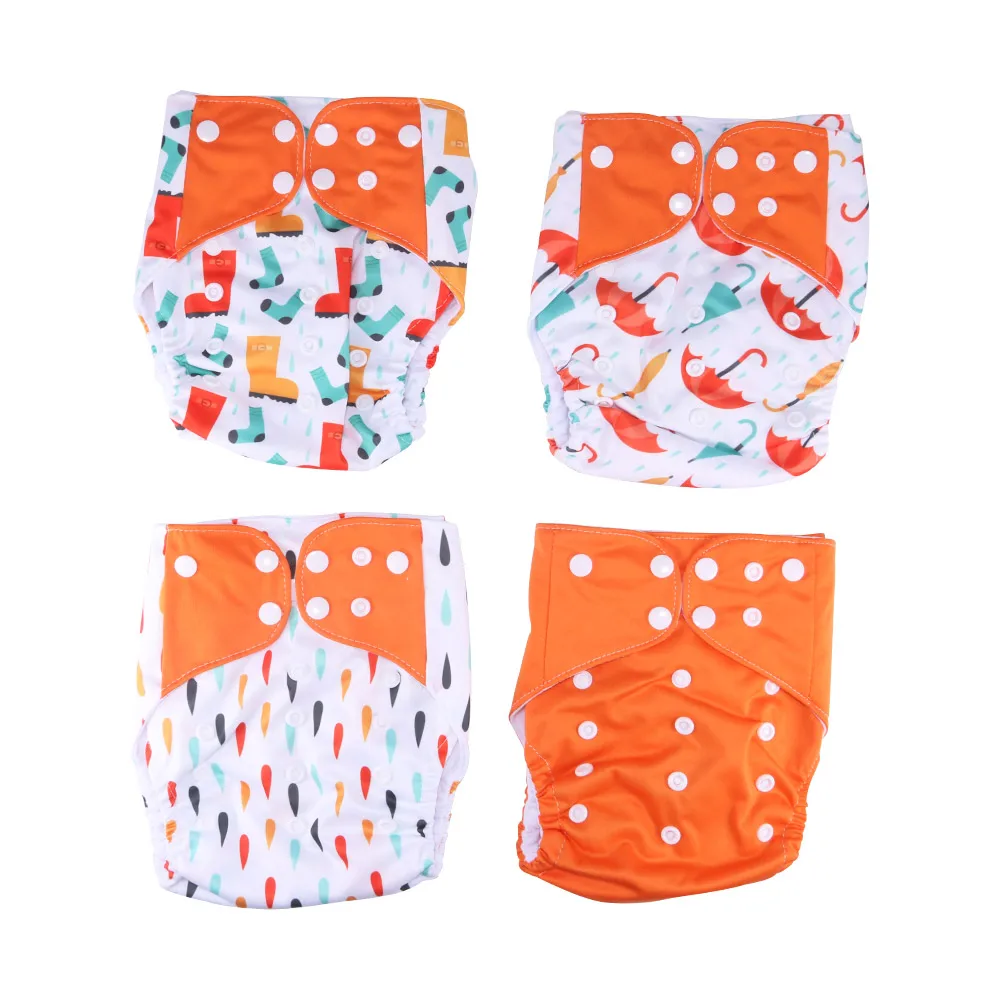 

4pcs/Set 0-2year Washable Eco-Friendly Cloth Diaper Ecological Adjustable Nappy Reusable Diaper Baby Nappy Pants 3-15kg