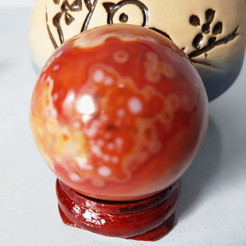 35-40mm Natural silk agate balPalm playing with palm court stonel home decorated chakra healing crystal | Дом и сад