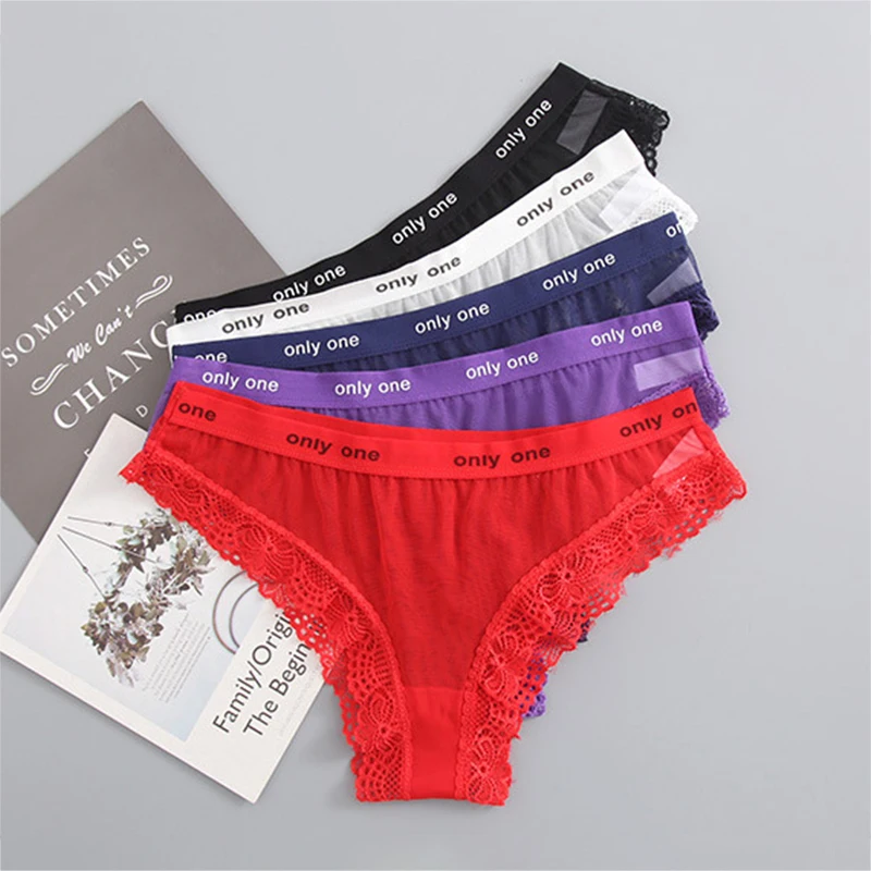

New Featured Creative Letters Ladies Underwear Sexy Lace Seductive Underwear Cool and Thin Ladies Underwear