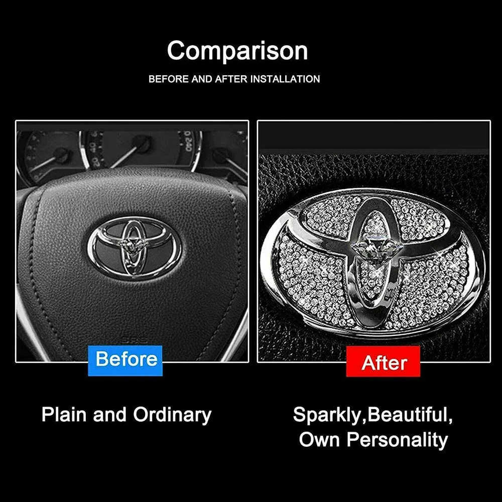 Автомобильная наклейка на руль с логотипом стразы декоративная автомобильные