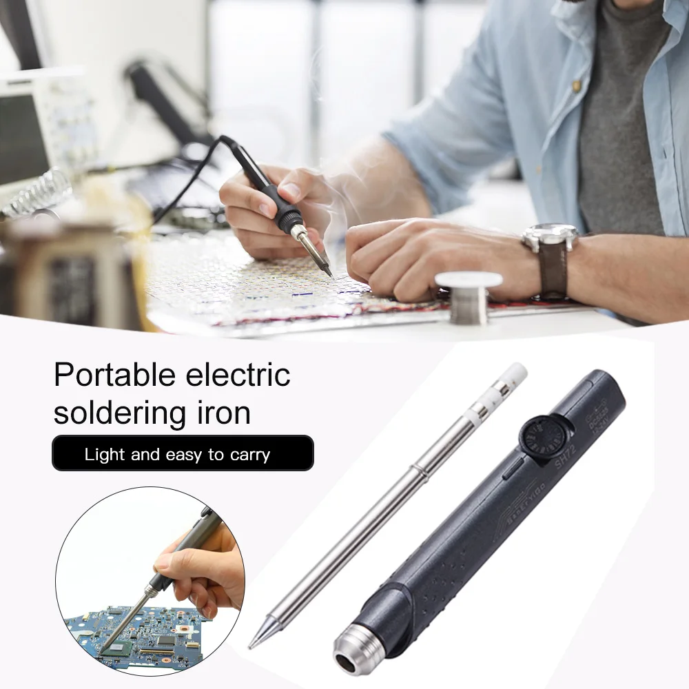 

SH72 65W Mini Electric Soldering Iron Adjustable Temperature DC12-24V Portable Solder Welding Tool for Electronics Repair