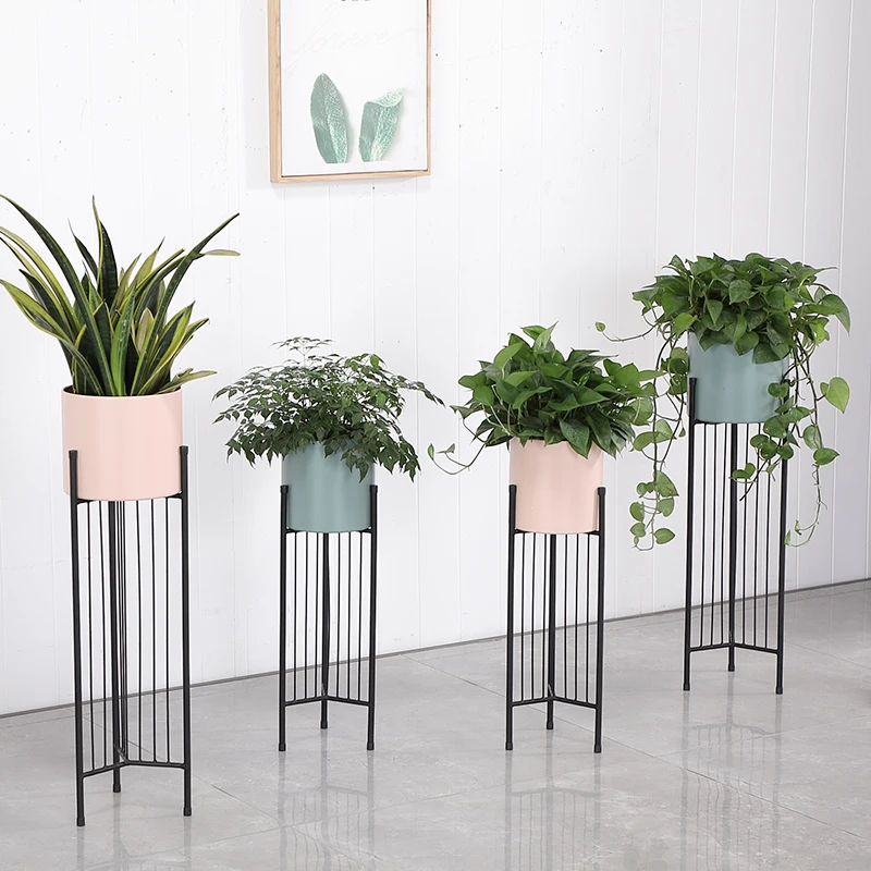 

Nordic Wrought Iron Flower Stand Balcony Living Room Interior Floor-standing Special Offer Modern Multi-layer Green Flower Pot F