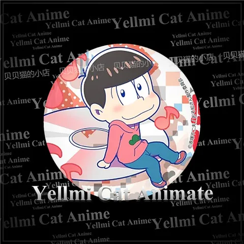 1 шт. значок 58 мм Osomatsu San Шестигранник искусственная кожа акриловые значки