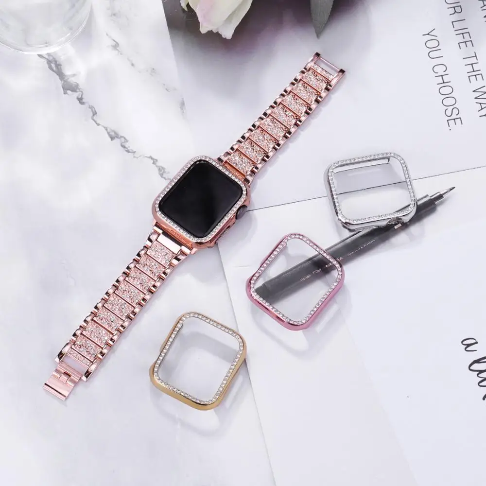 Diamond Bumper Protective Case for Apple Watch Cover Series 76SE5432 38MM 41 45 42MM For IWatch 5 4 40mm 44mm iWatch accessories