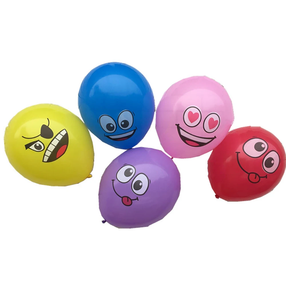 100 шт. Симпатичные печатные большие глаза смайлики латексные шары украшение для
