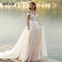 herburnl temperament ladies sling lace applique tail dress bridal dress elegant ivory vestido de mariee wedding dress