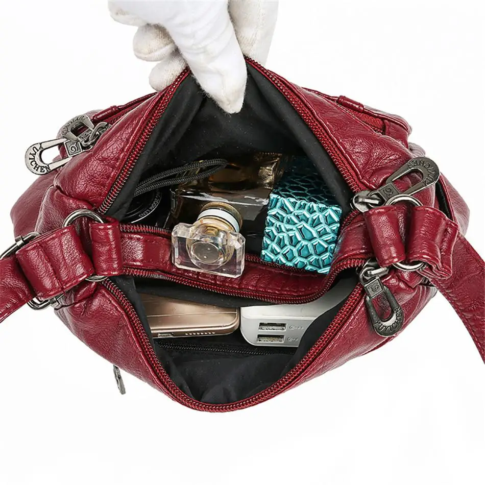 

Fashion Women Bag Soft Leather Shoulder Bags Multi-layer Crossbody Bags Quality High Capacity handbags For Women 2021 Sac A Main