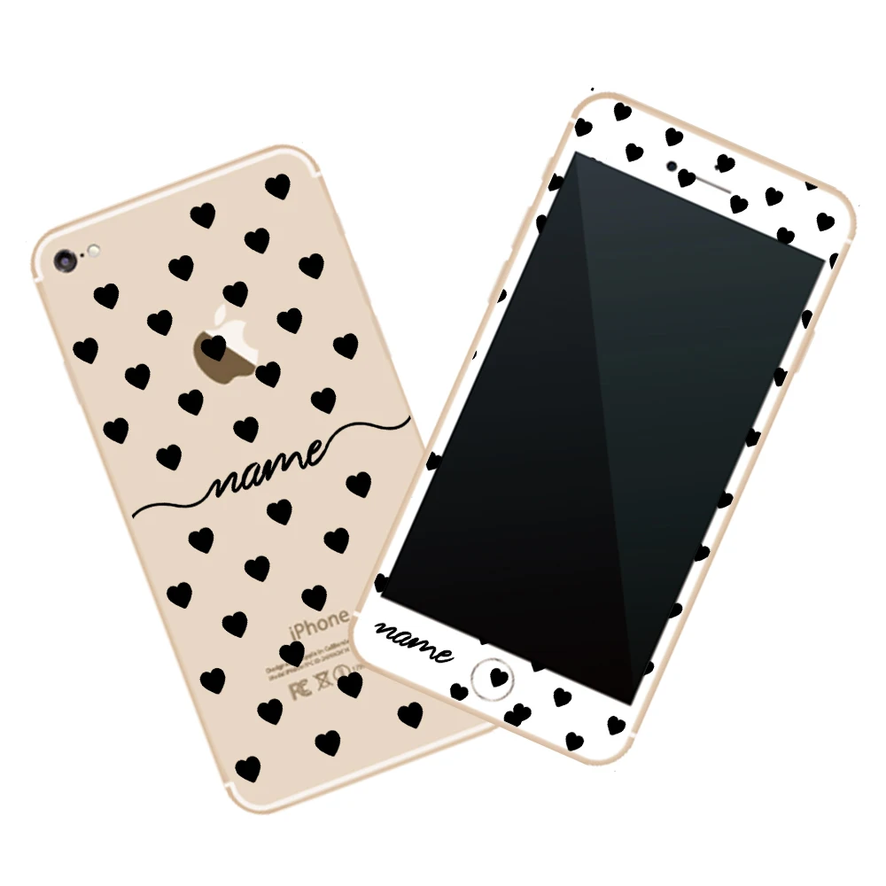 Сделай сам чехол с нанесением имени милый дизайнерский прозрачный однотонный