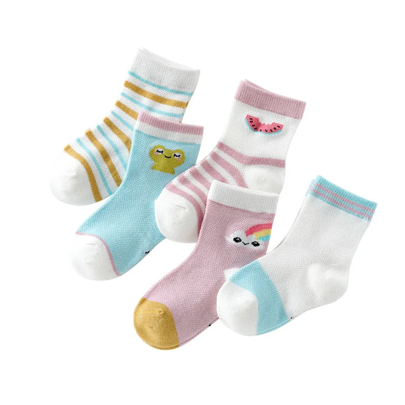 

2021 New Spring Summer Cartoon Newborn Baby Boy Girl Socks 0-12year Kids Socks Toddler Cheap Stuff 5pair/lot